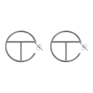 Large Logo Hoop Earring | Silver