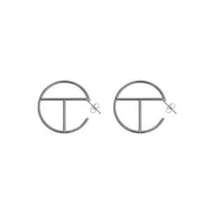 Medium Logo Hoop Earring | Silver